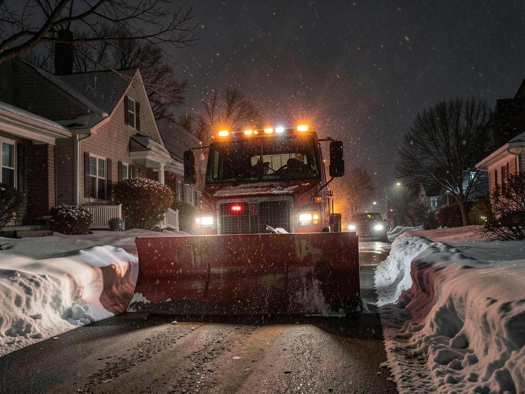 Residential driveway plowing