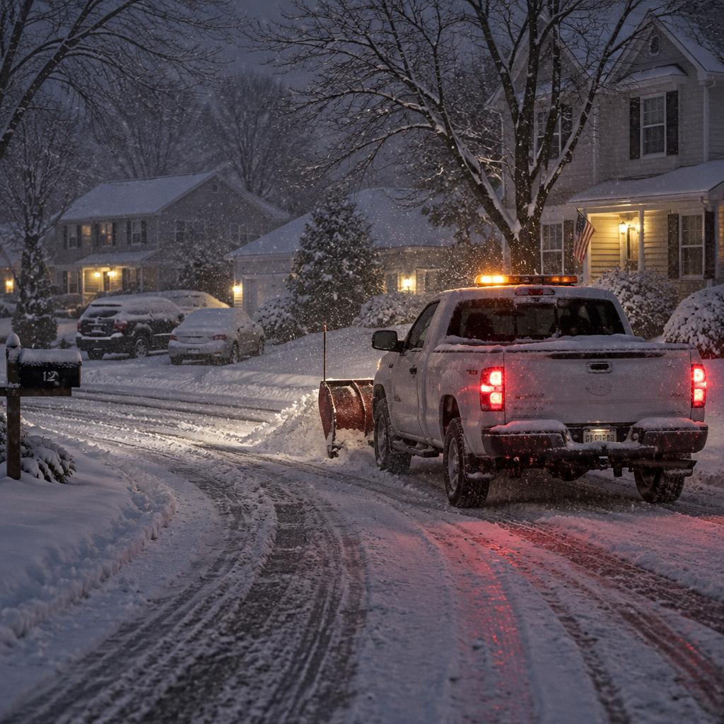 HOA community roads and common areas plowed